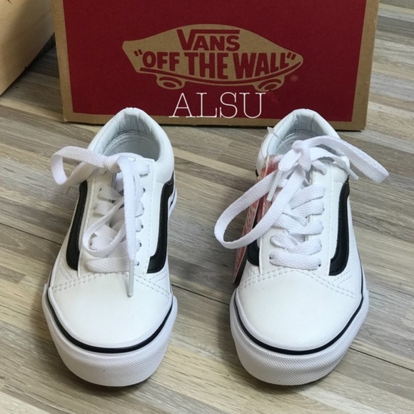 VANS Old Skool Classic Tumble Leather White Kid’s - Picture 5 of 8